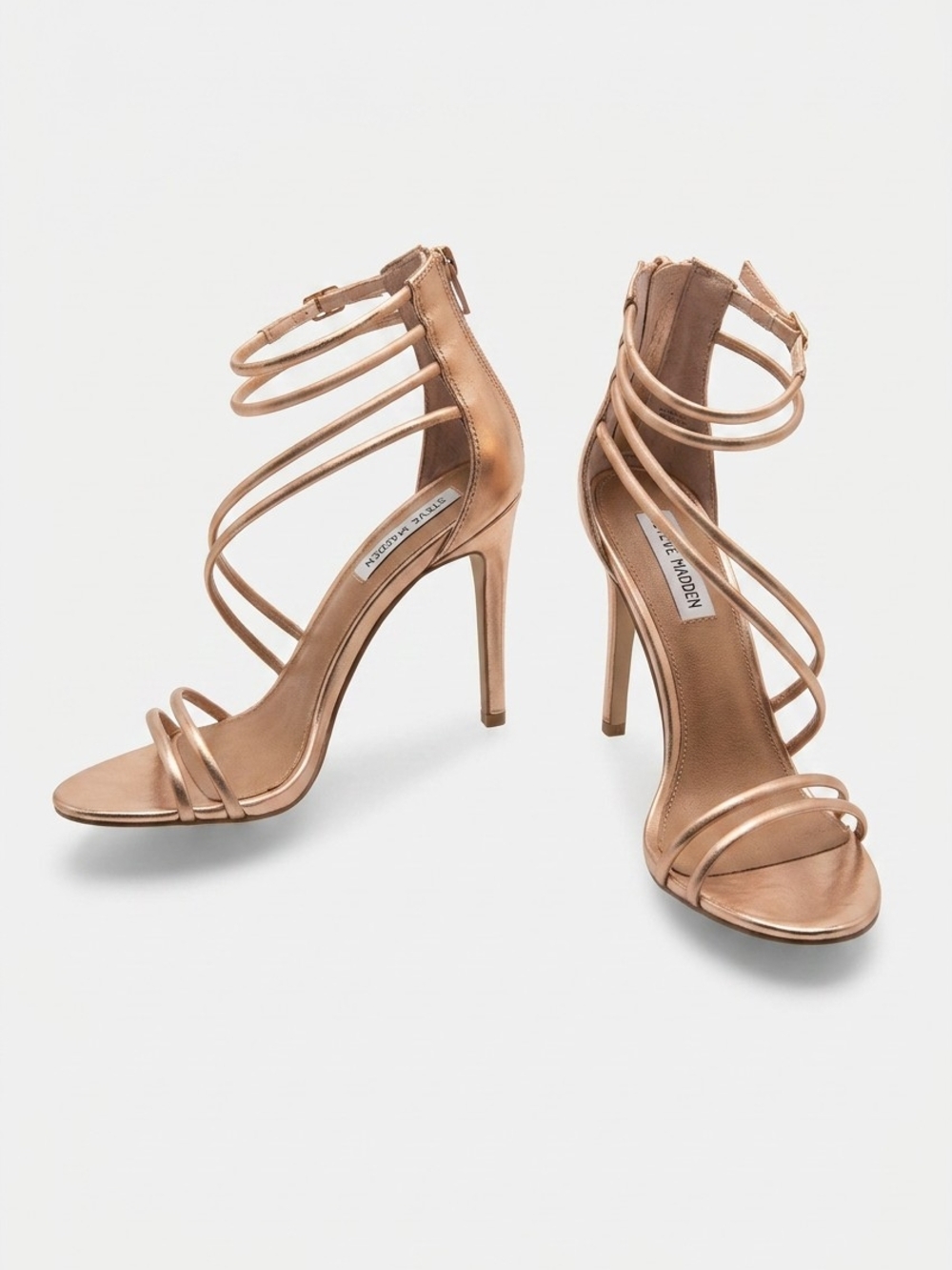 Steve Madden Rose Gold Strappy High Heel Sandals